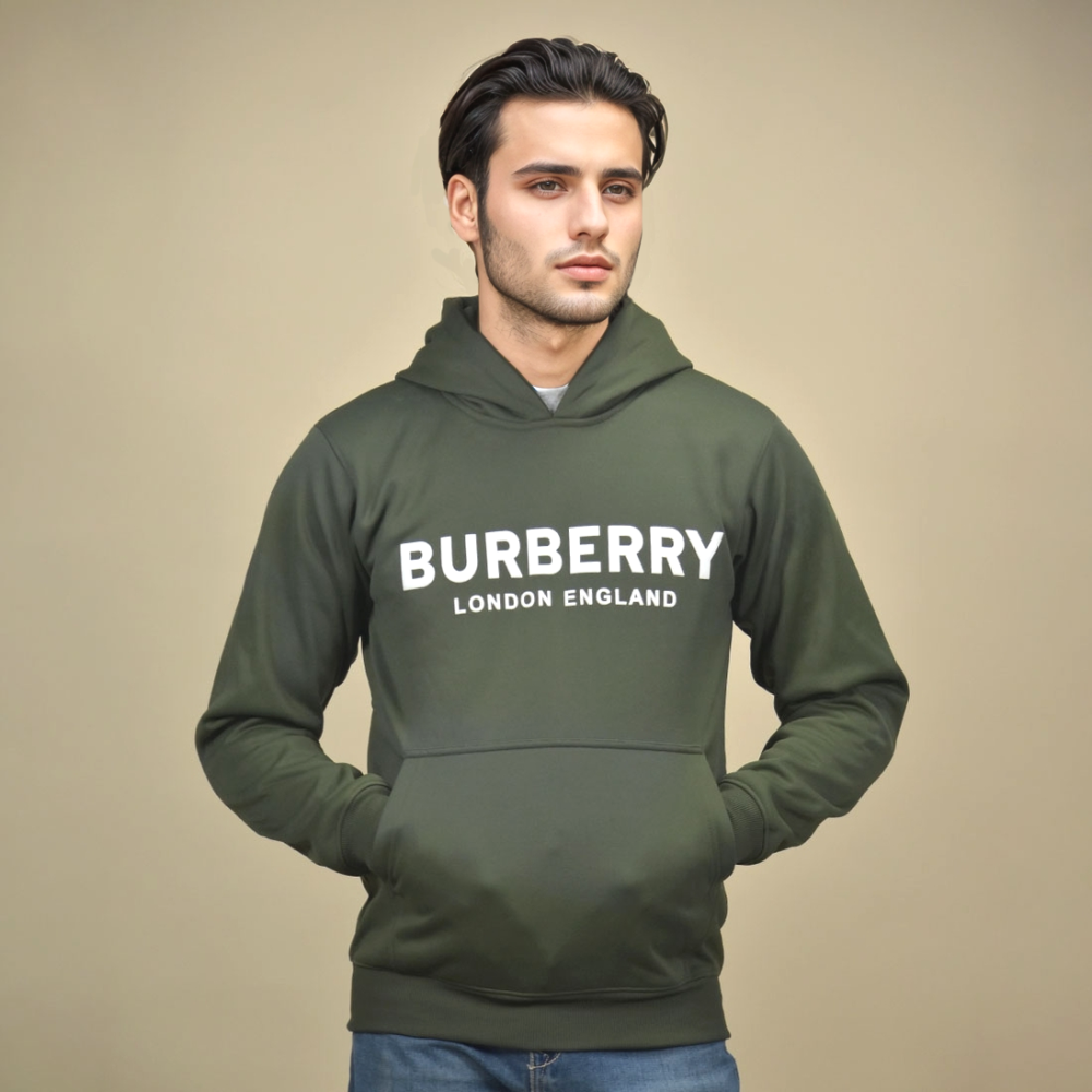 Burberry Dark Green Premium Quality Hoodie-thumb-1