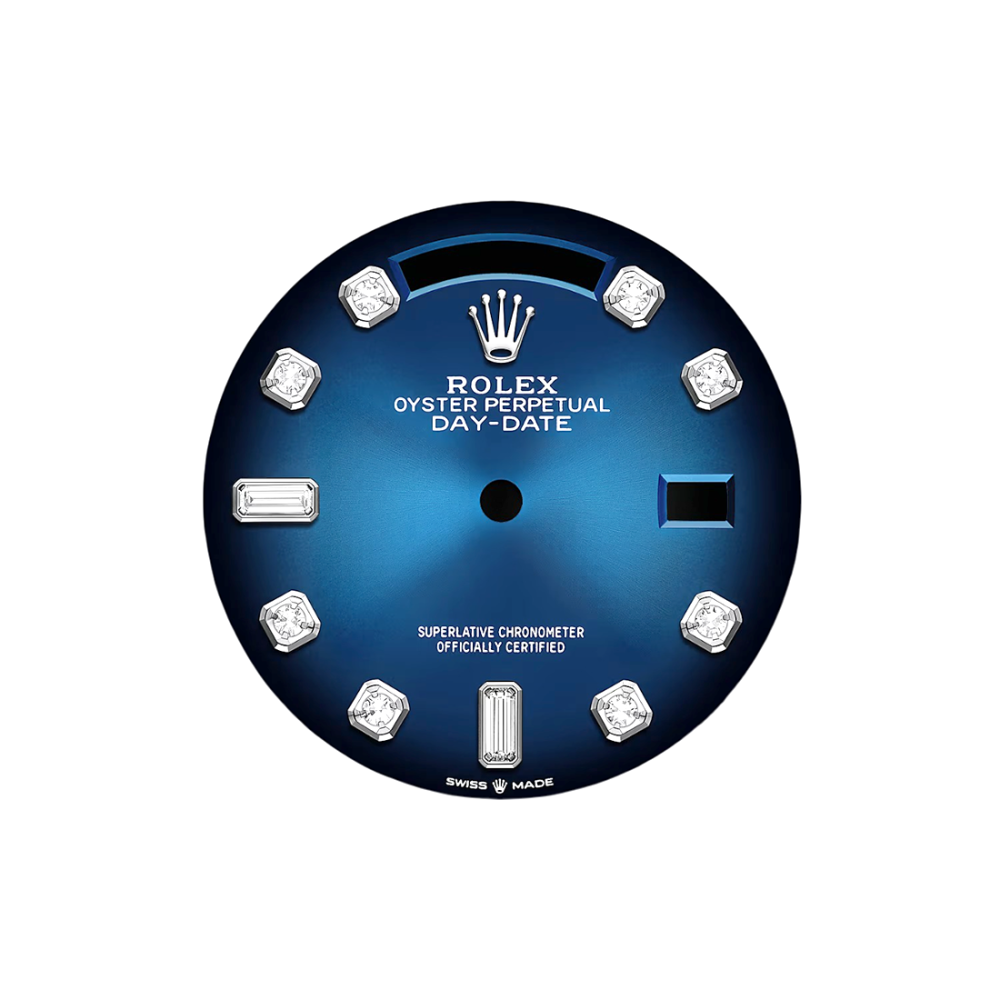 Rolex Date-just 36 mm Oyster Platinum Blue Dial 128236-3