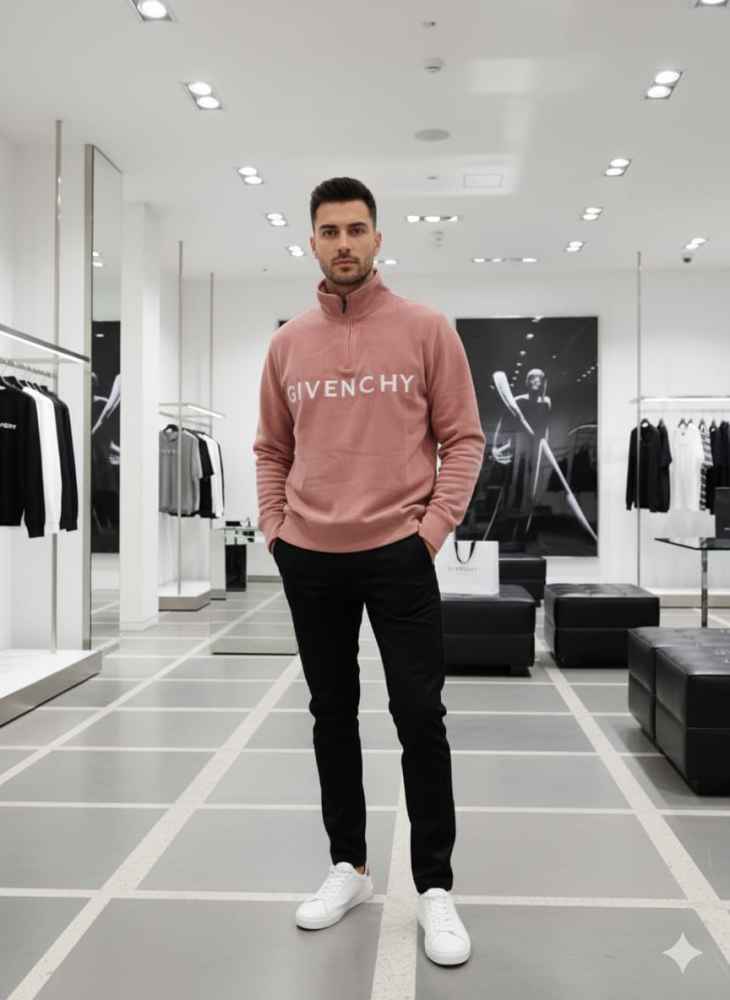 Givenchy Pink Premium Quality Sherpa Sweatshirt-1