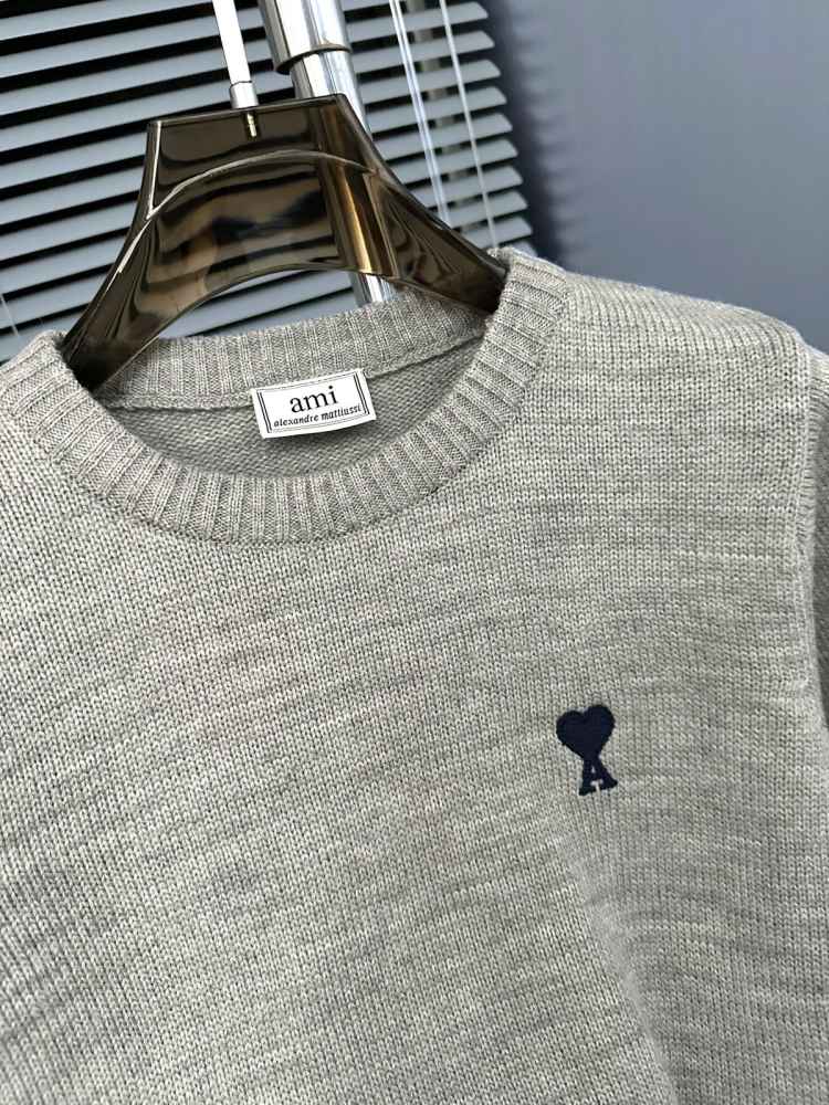 Ami Paris Grey Premium Quality Luxury Sweatshirt-1