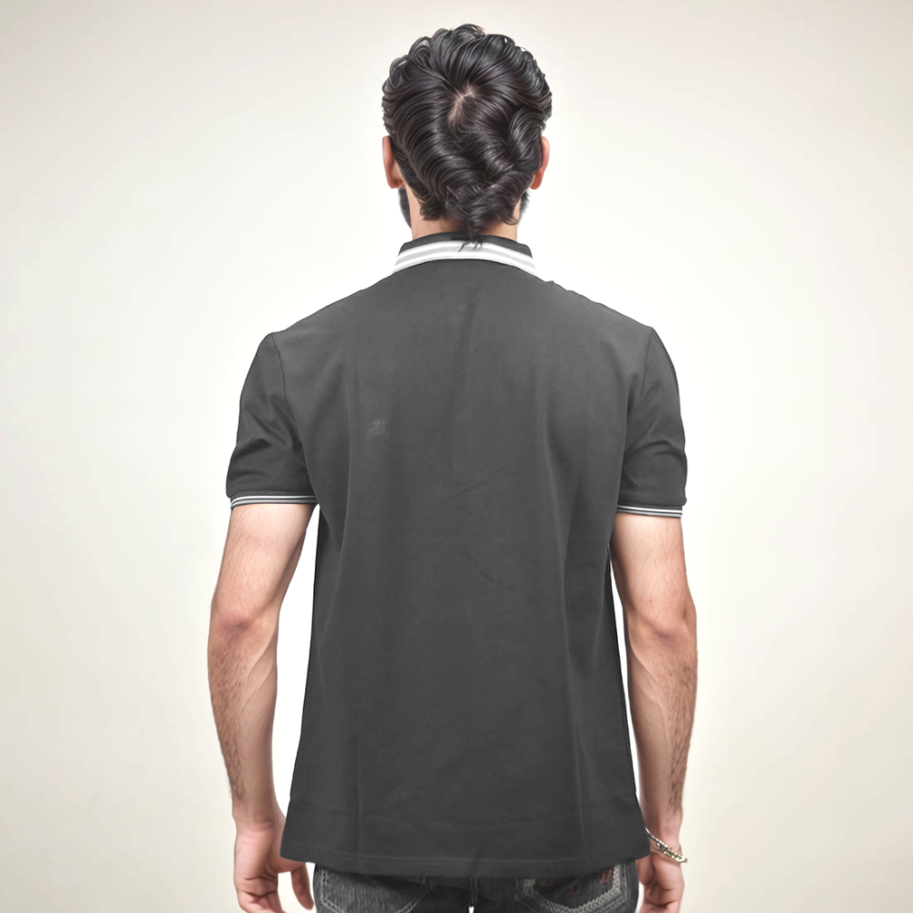 Burberry Embroidered logo Black Premium Quality Polo T-shirt-thumb-3