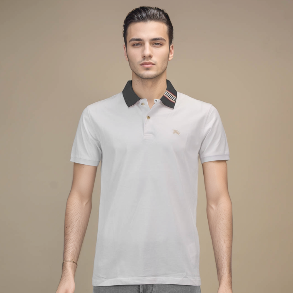 Burberry Embroidered logo White Premium T-shirt-thumb-1