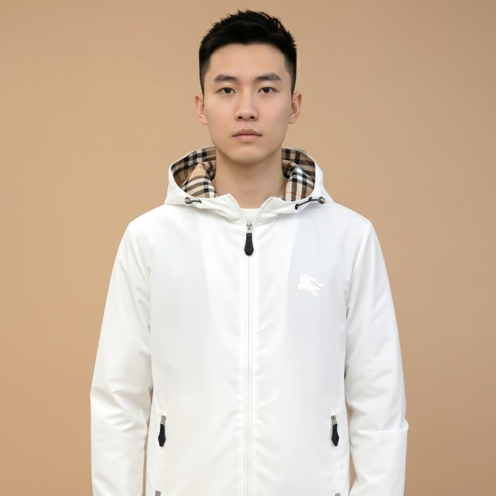 Burberry White Leather Premium Quality Zipper-1