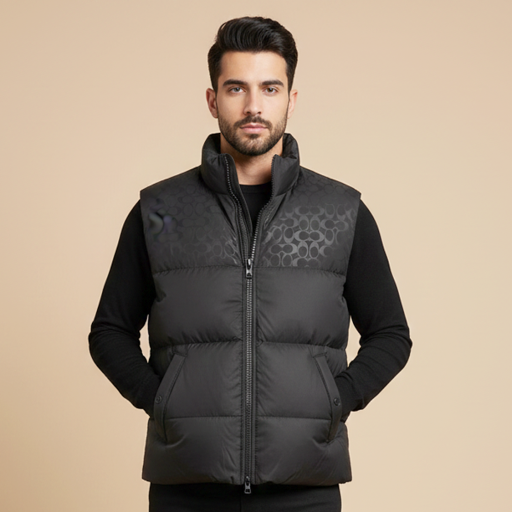 Coach Oblique Black Premium Quality Half Jacket-thumb-0