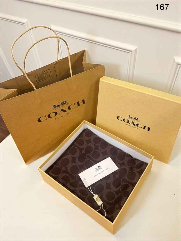 Coach Signature Brown C Border Woollen Stole-1