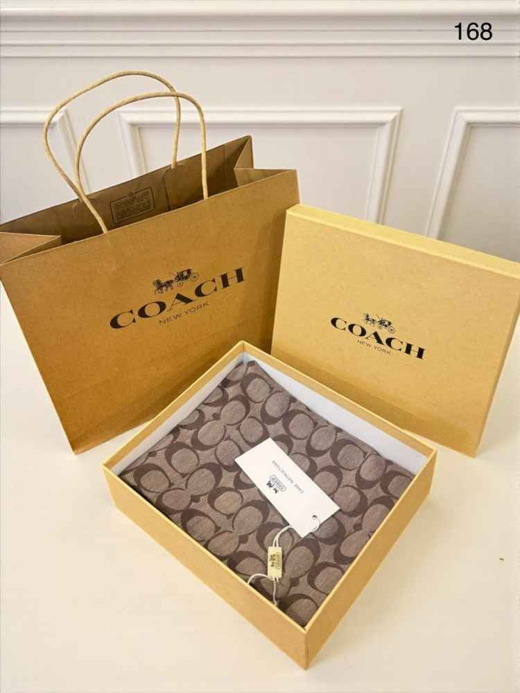 Coach Signature Beige C Border Woollen Stole-1