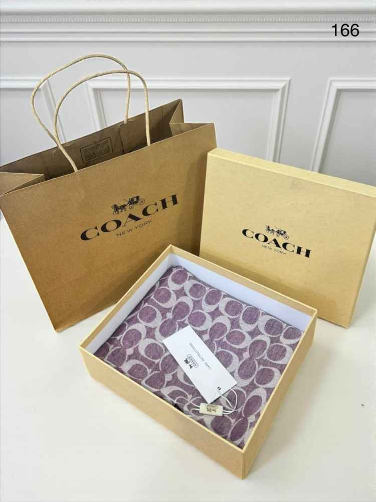 Coach Signature Purple C Border Woollen Stole-1