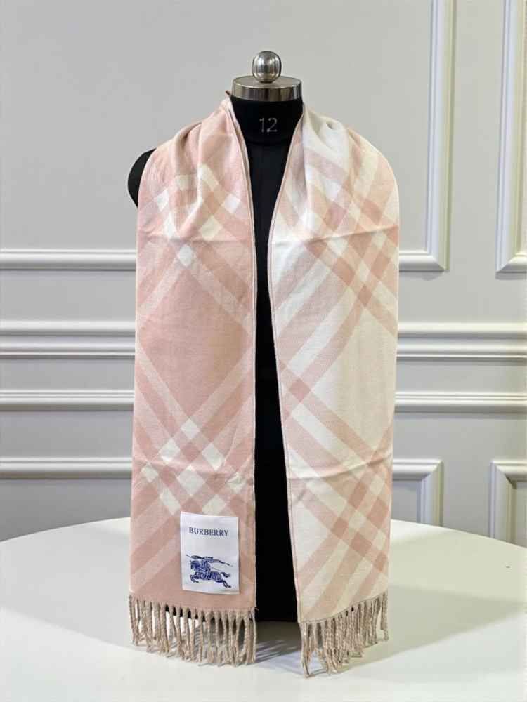 Burberry Check Cashmere Light Pink Stole-thumb-0