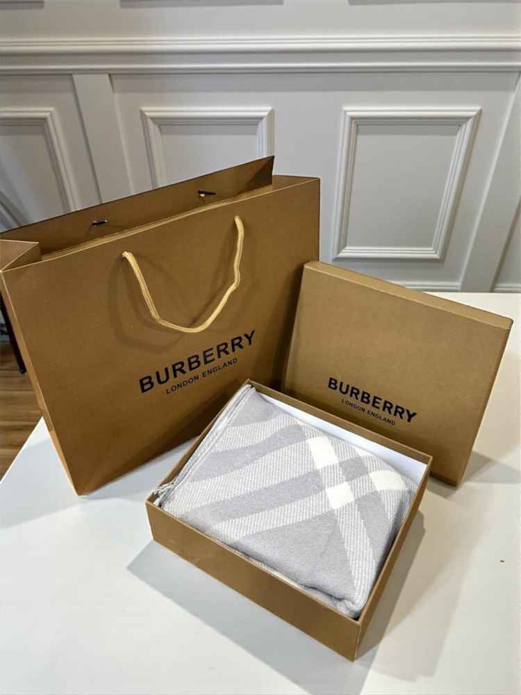Burberry Check Cashmere Grey Stole-2