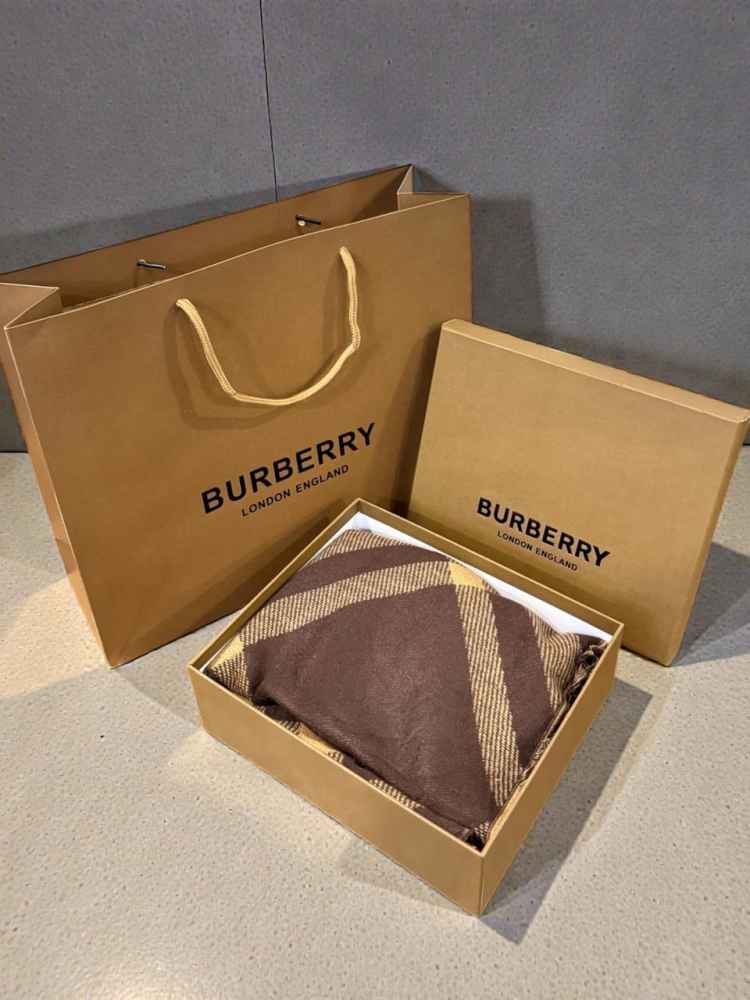 Burberry Check Cashmere Brown Stole-thumb-2