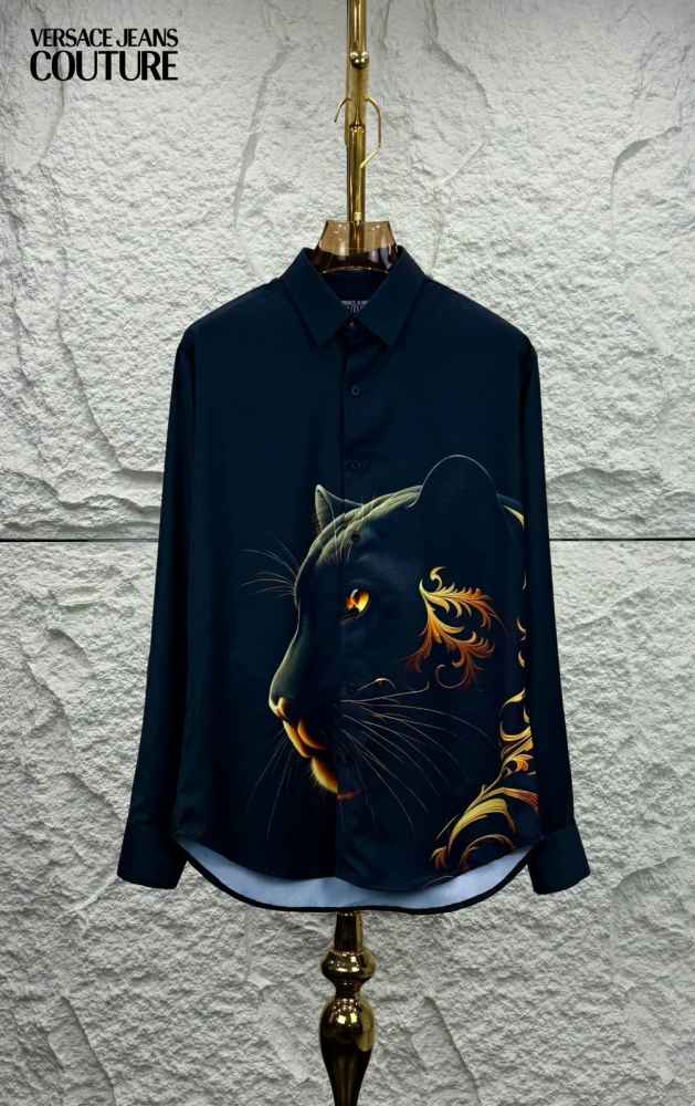 Versace Black Panther Print Premium Quality Cotton Shirt-1