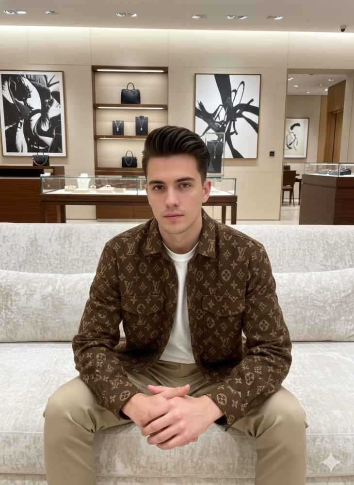 Louis Vuitton Monogram Brown Premium Cotton Shirt-6