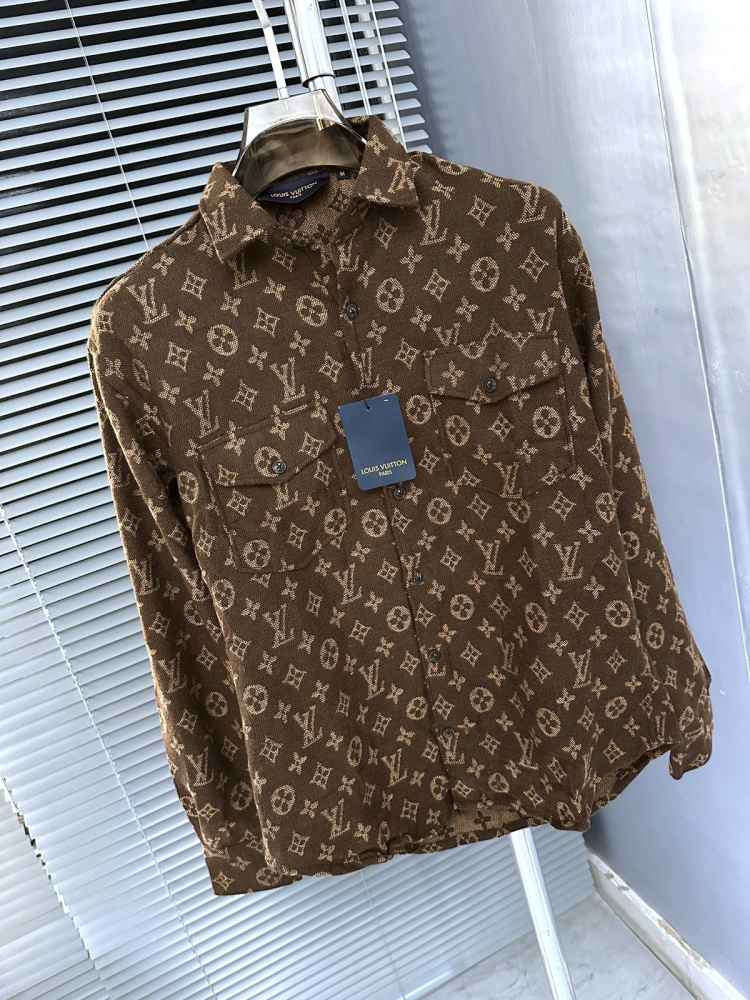 Louis Vuitton Monogram Brown Premium Cotton Shirt-7