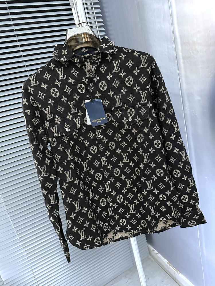 Louis Vuitton Monogram Black Premium Cotton Shirt-1