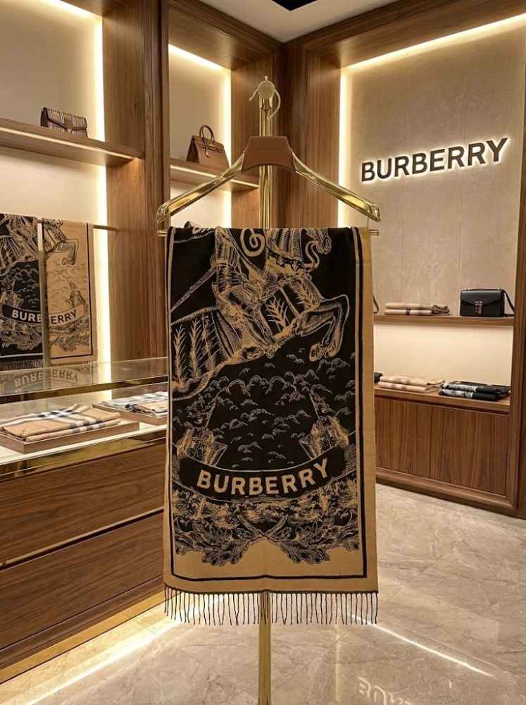 Burberry Cashmere Brown/Black Premium Quality Stole-1