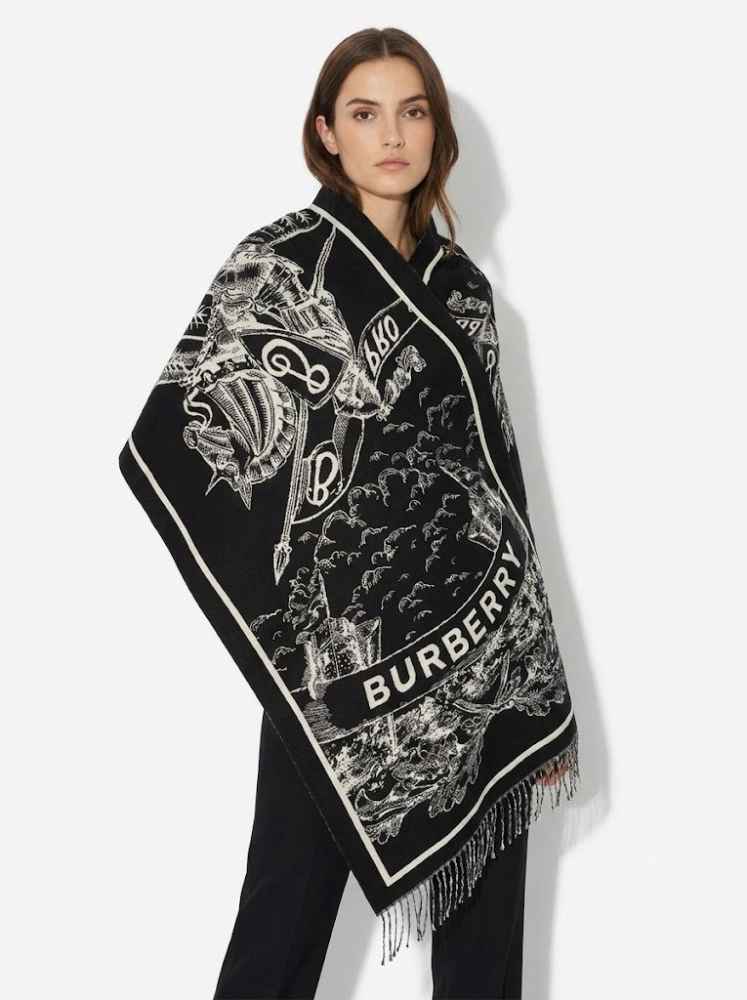 Burberry Cashmere Black Premium Quality Stole-thumb-0
