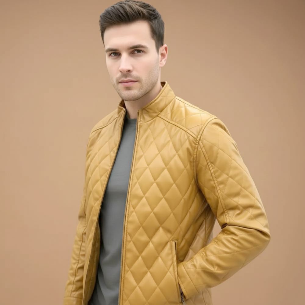 Burberry Quilted YellowBomber Jacket-thumb-0