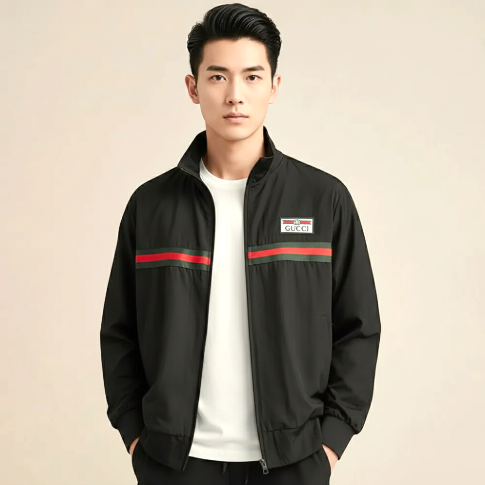 Gucci's Web Stripe Black Zipper-thumb-0