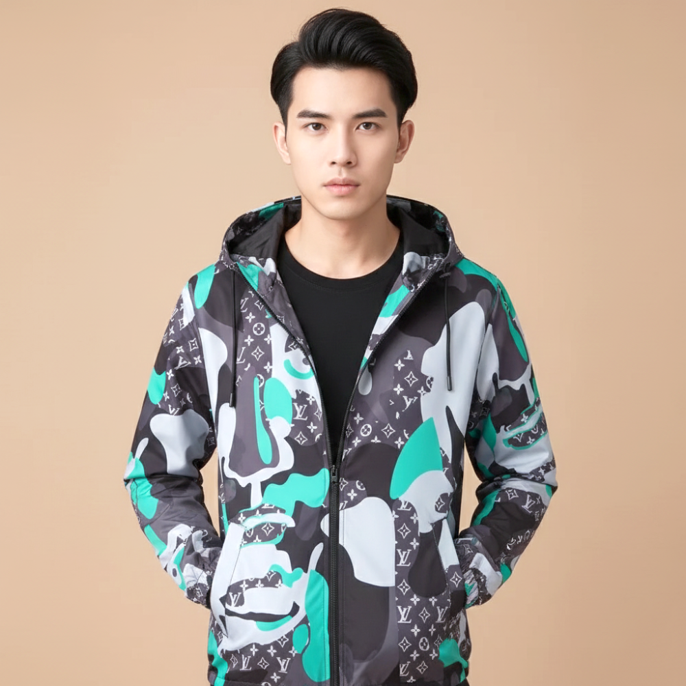 Louis Vuitton Patchworked Portrait Hooded Zipper-thumb-0