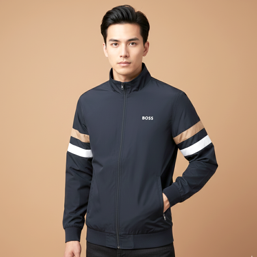 Boss Embroidered logo Blue Premium Quality Zipper-2