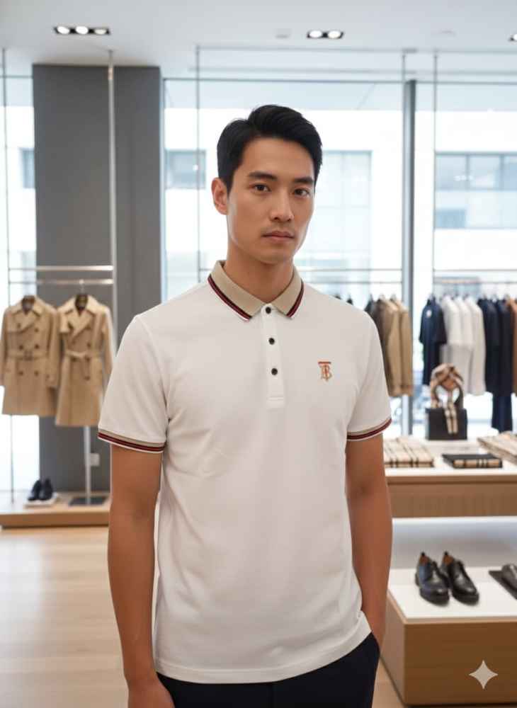 Burberry White Premium Exclusive Polo T-shirt-2