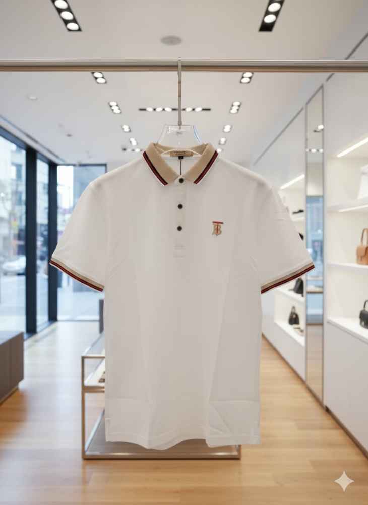 Burberry White Premium Exclusive Polo T-shirt-3