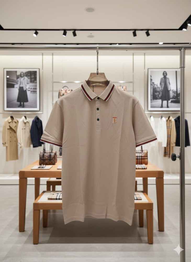 Burberry Brown Premium Exclusive Polo T-shirt-thumb-2