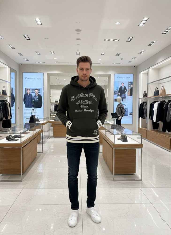 Christian Dior Dark Green Premium Quality Hoodie-3