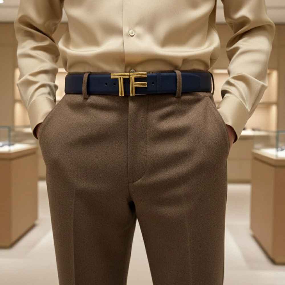 Tom Ford Blue Premium Quality Leather Belt-1