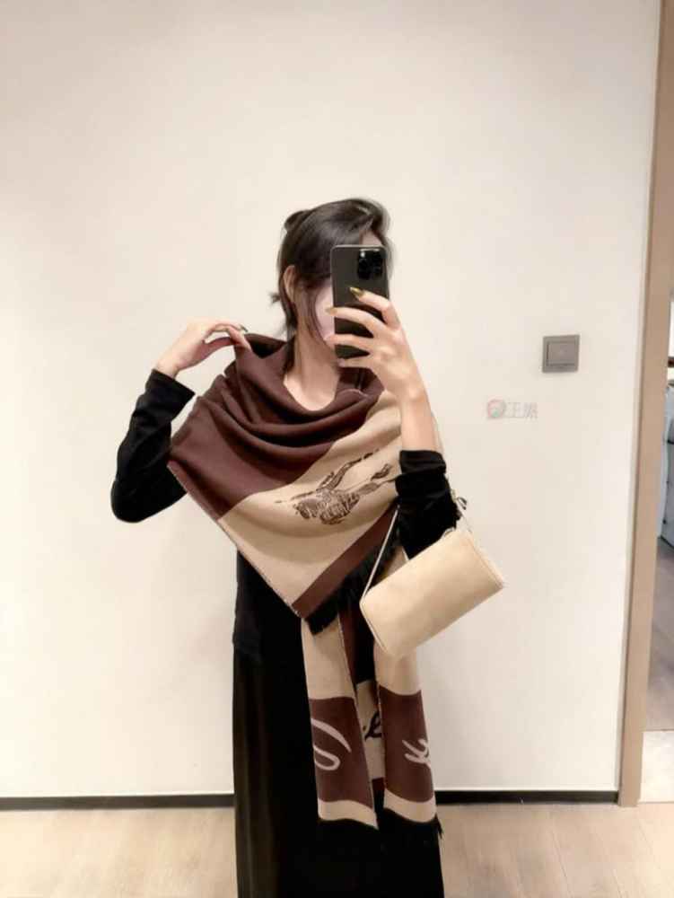 Burberry Check Cashmere Brown Stole-1