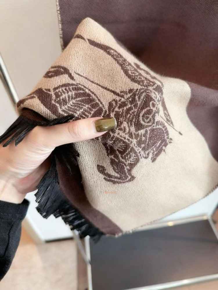 Burberry Check Cashmere Brown Stole-4