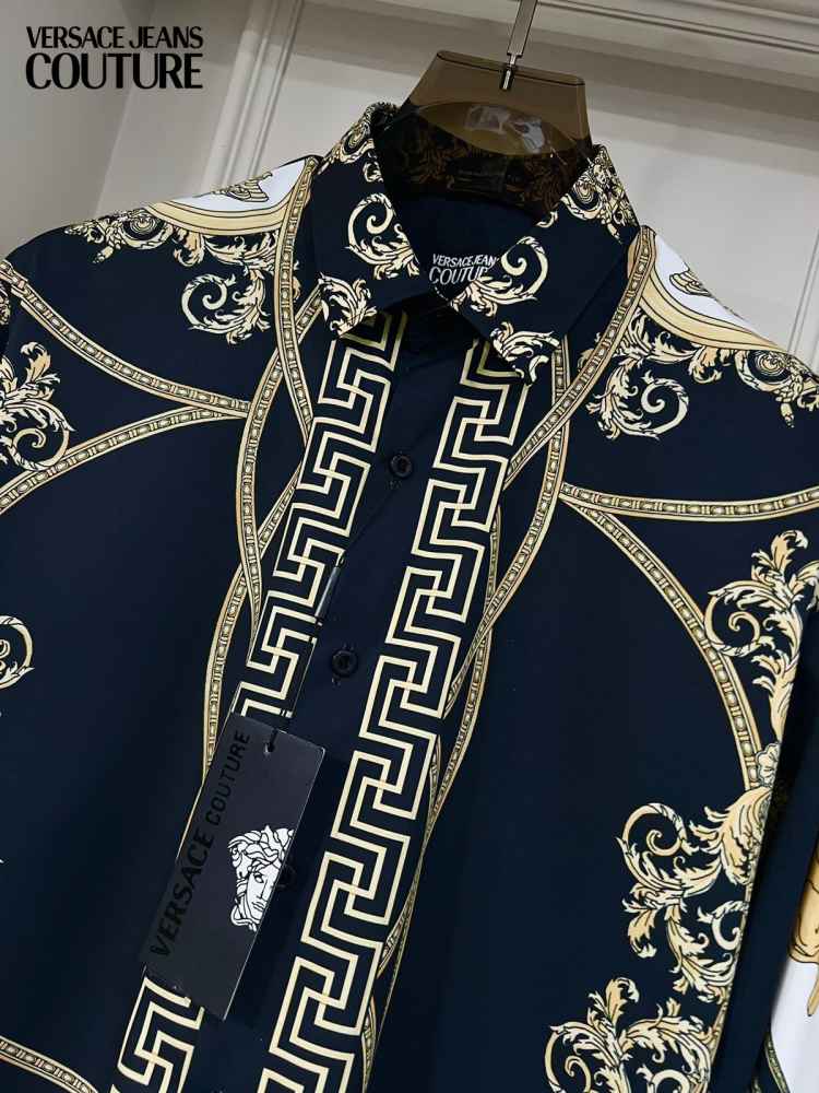 Versace Blue Premium Quality Cotton Shirt-thumb-0