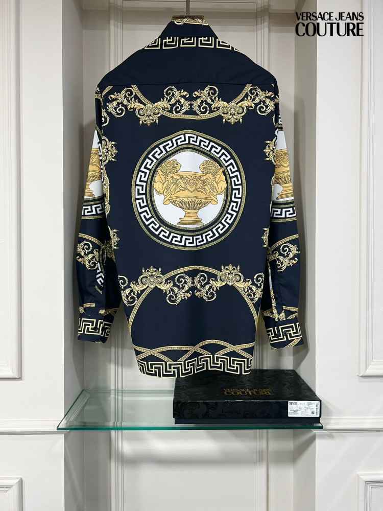 Versace Blue Premium Quality Cotton Shirt-thumb-1
