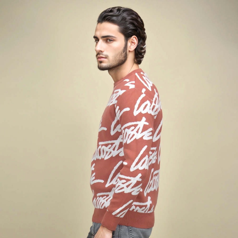 Lacoste Live Dark Orange Premium Quality Pullover-thumb-2