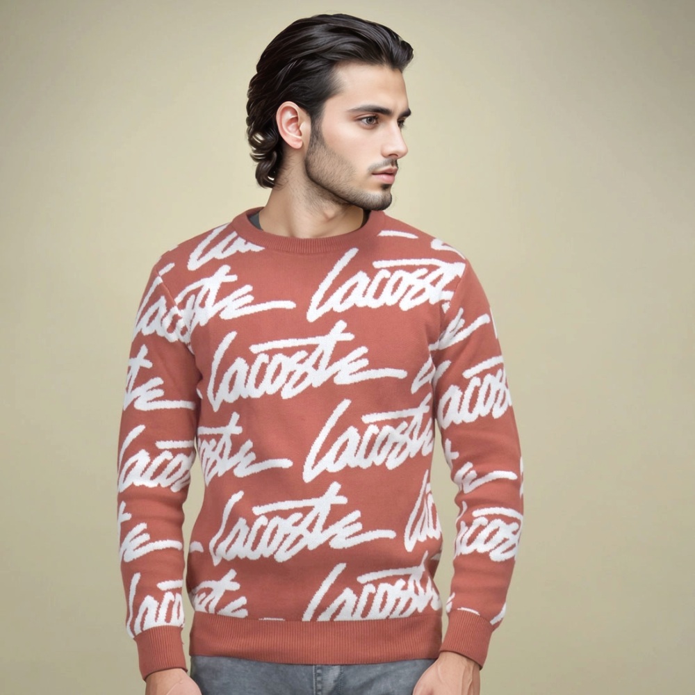 Lacoste Live Dark Orange Premium Quality Pullover-thumb-1