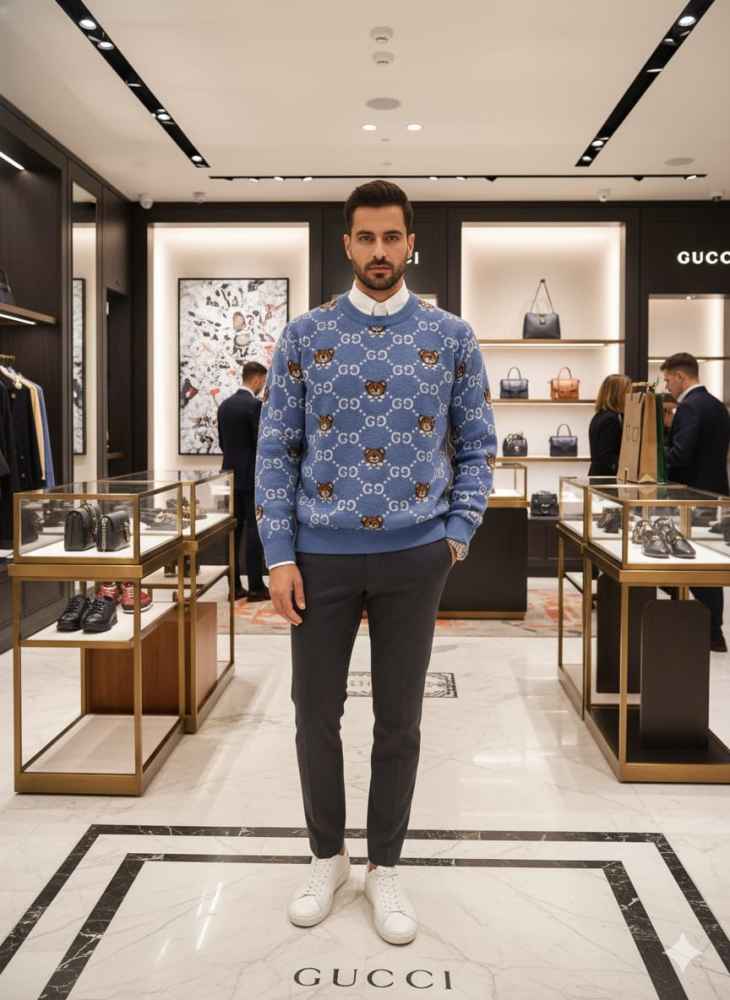 Gucci Blue Authentic Quality Sweaters-thumb-3