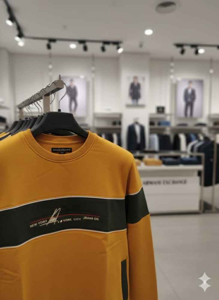 Armani Exchange Yellow Premium Quality Sweatshirt-2