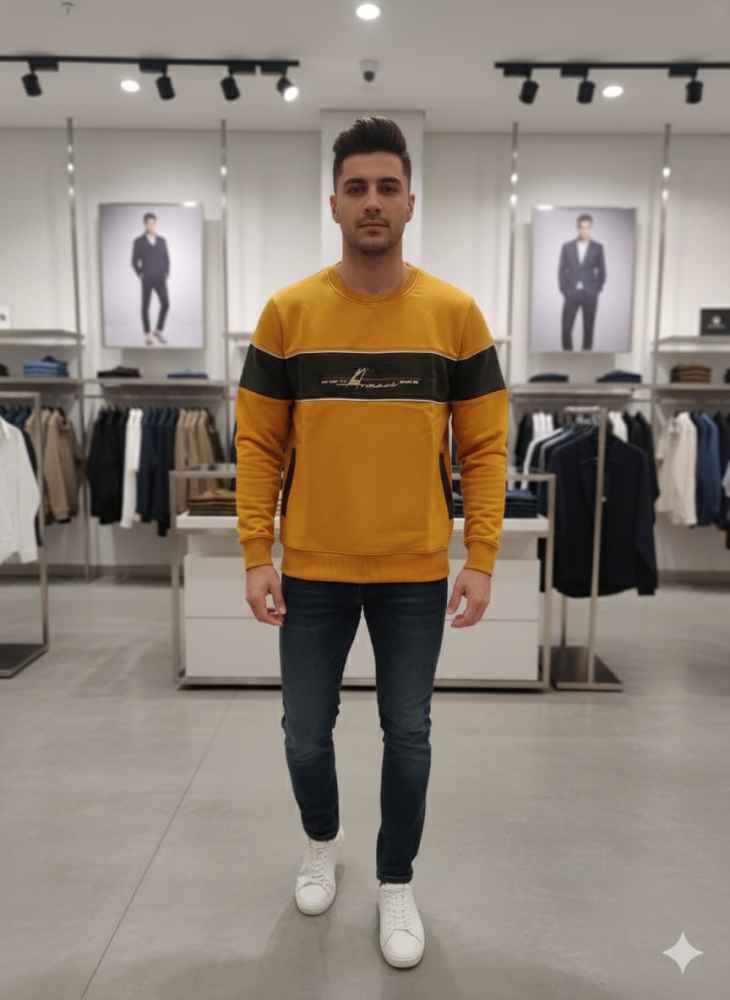 Armani Exchange Yellow Premium Quality Sweatshirt-3