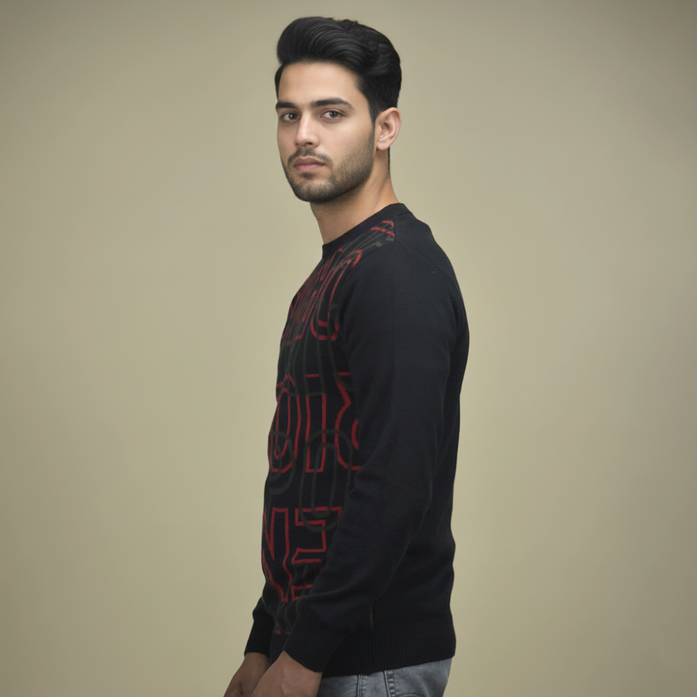 Emporio Armani Black & Red Premium Quality Sweatshirt-2