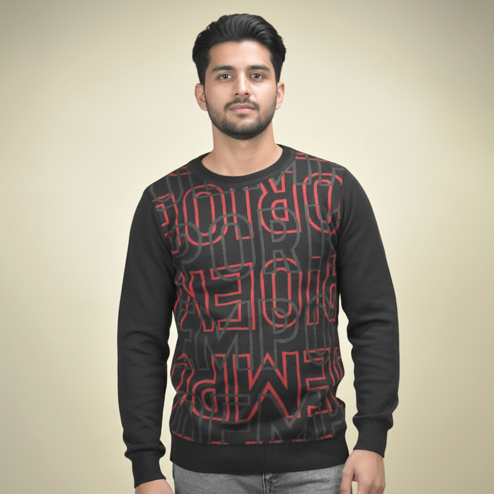 Emporio Armani Black & Red Premium Quality Sweatshirt-1