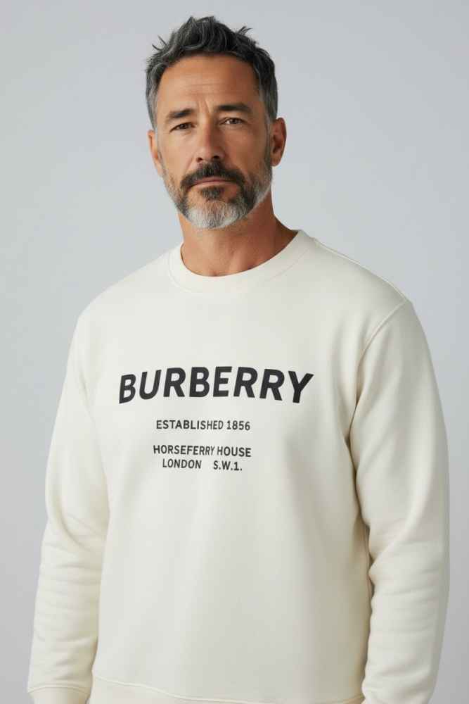 Burberry White Premium Quality Sweatshirt-thumb-1
