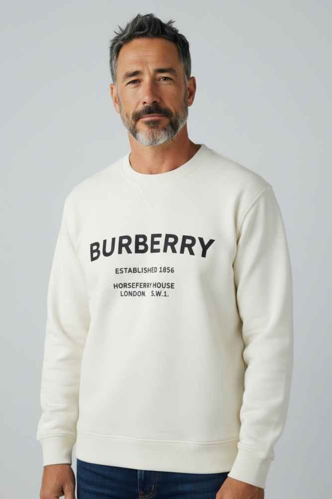 Burberry White Premium Quality Sweatshirt-thumb-0