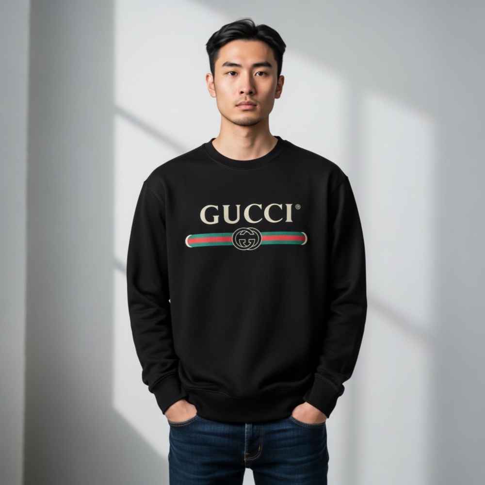 Gucci Embroidery Black cotton Sweatshirt-thumb-0