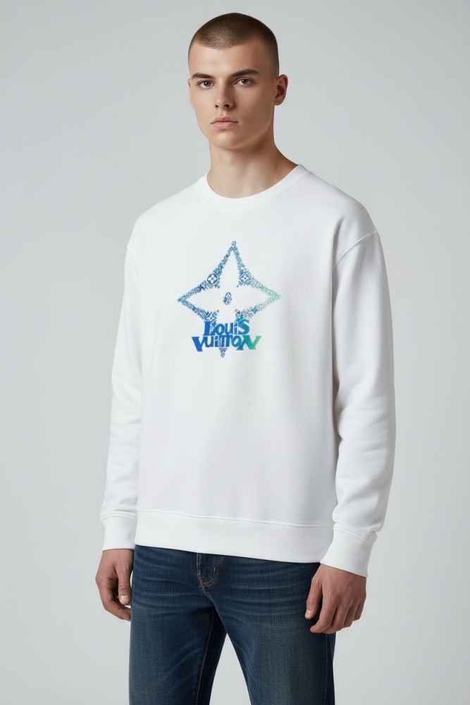 Louis Vuitton White Premium Quality Virgil Sweatshirt-thumb-0