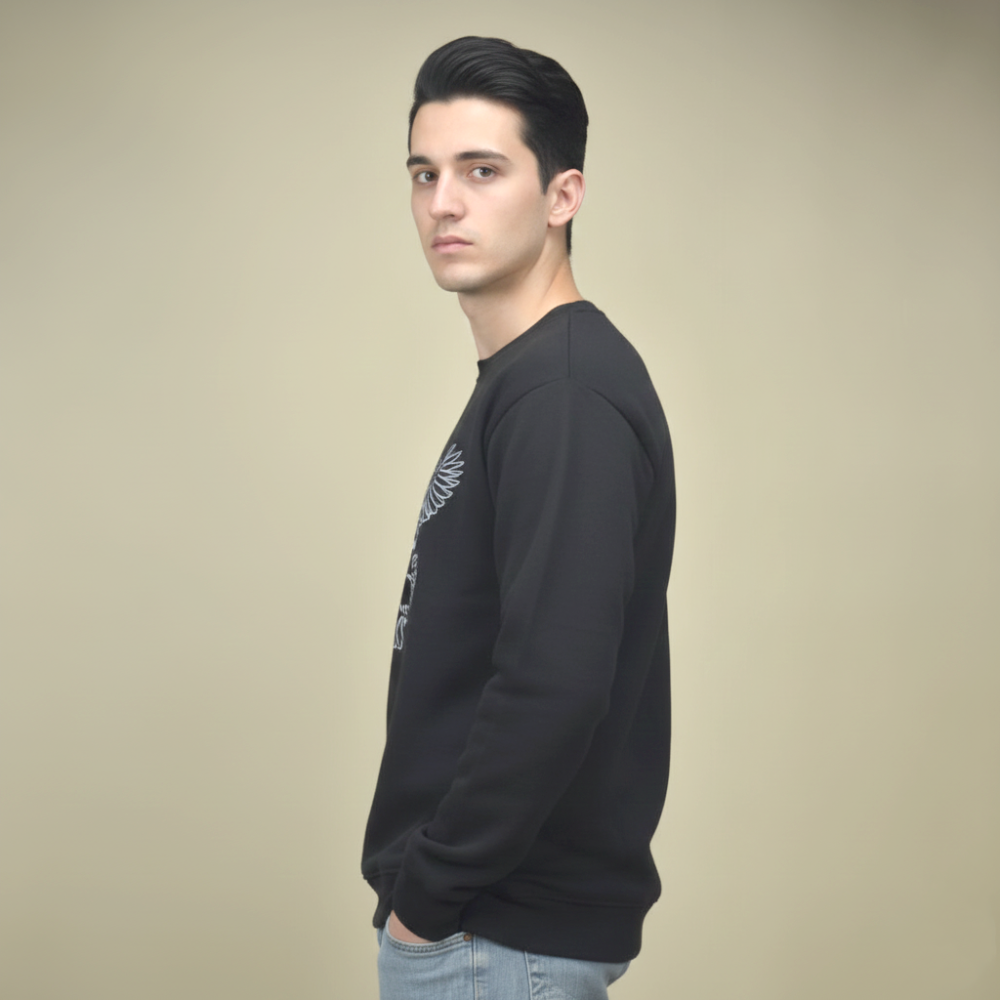 Armani Exchange Eagle Print Black Premium Sweatshirt-2