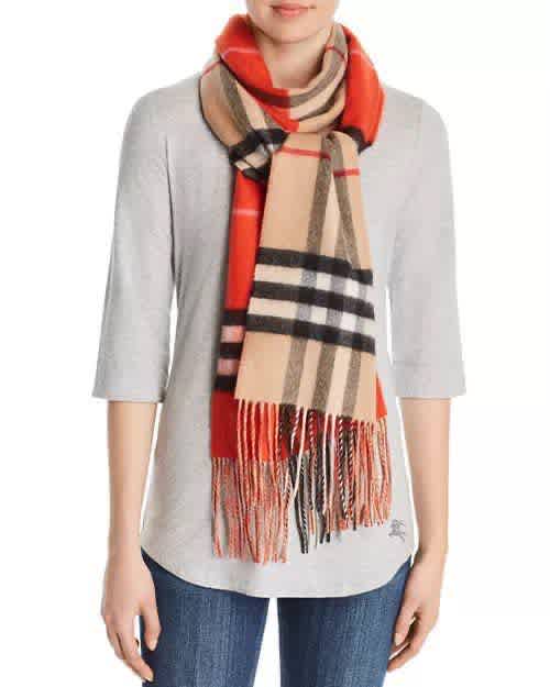 Burberry Cashmere Orange Dual Tone Stole-1