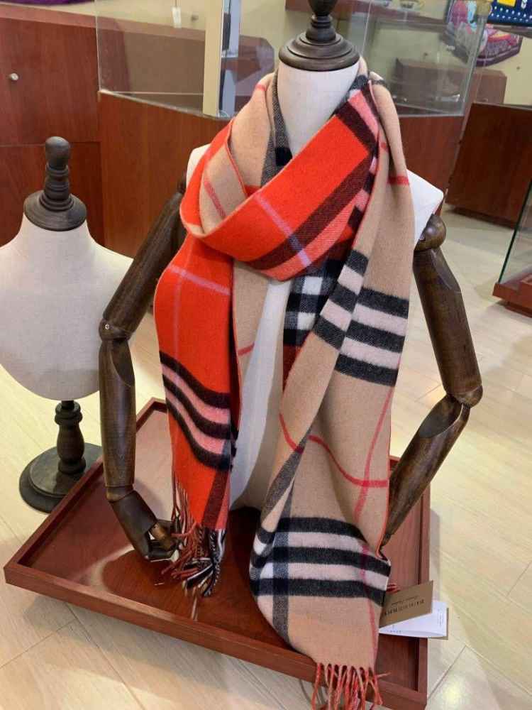 Burberry Cashmere Orange Dual Tone Stole-2
