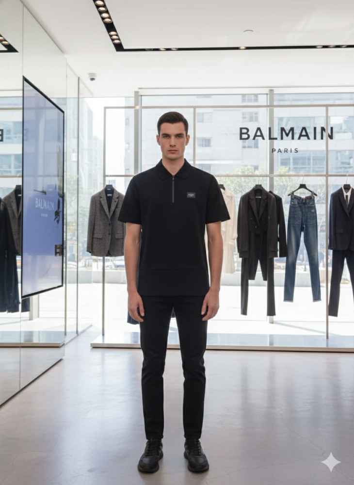 Balmain Black Premium Quality T-shirt-2