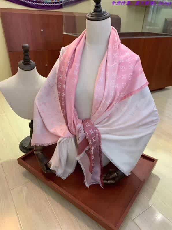 Louis Vuitton Designer Pink Ombre Stole-thumb-1