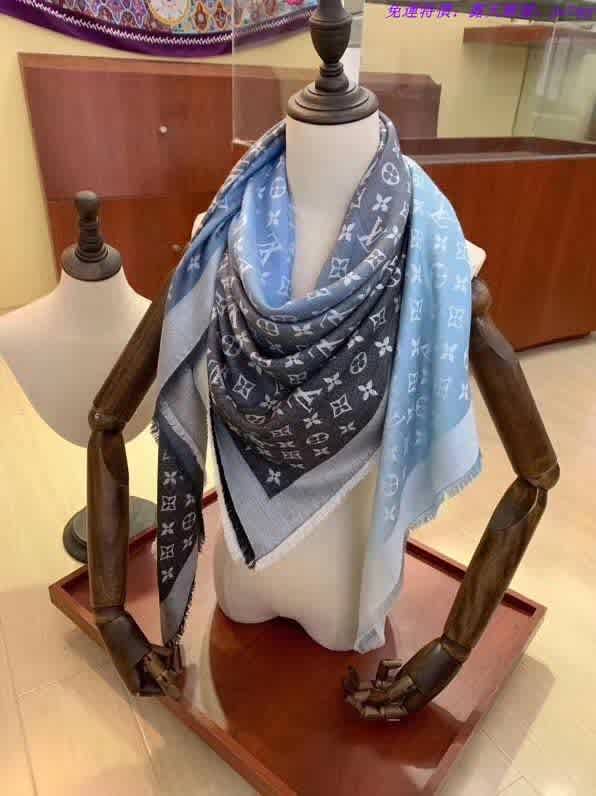 Louis Vuitton Designer Blue Ombre Stole-thumb-2